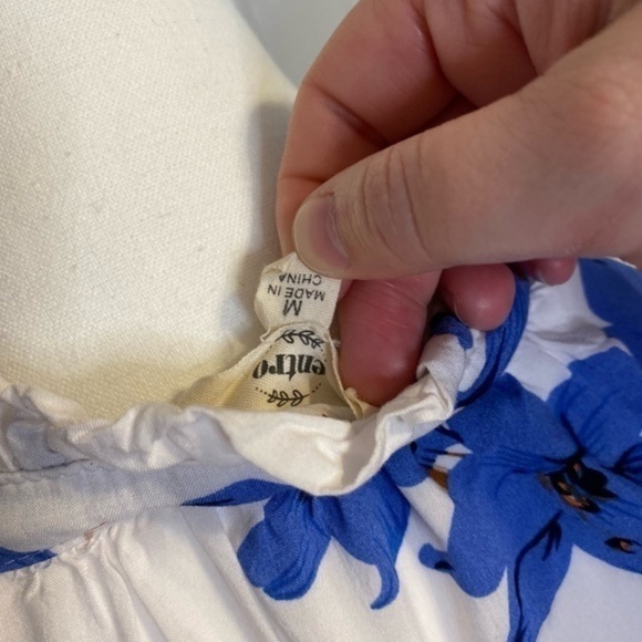 Entro Blue and White Floral Midi‎ Dress - Picture 5 of 11